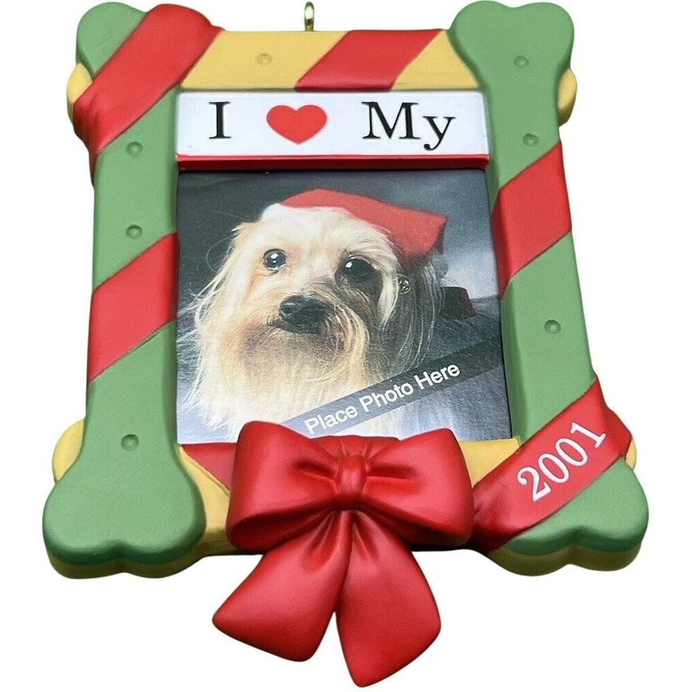 2001 I Love My dog Hallmark Ornament (Photo Holder) QX8802