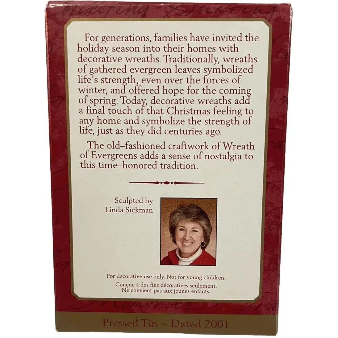 2001 Wreath of Evergreens Hallmark Ornament (Wreath) QX8832