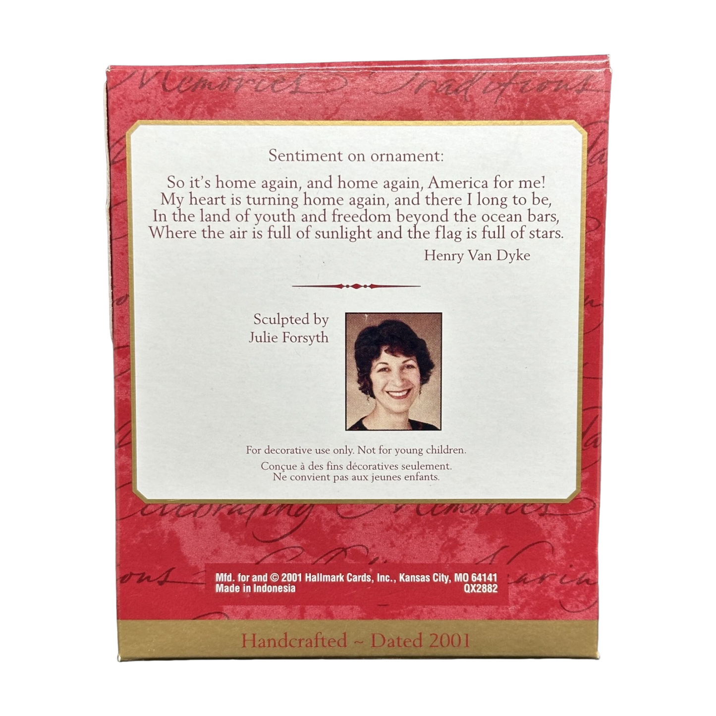 2001 America for Me! Hallmark Ornament (Flag) QX2882 Image5