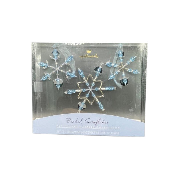 2001 Beaded Snowflakes - Blue Hallmark Ornament (Frostlight Faeries) QP1712