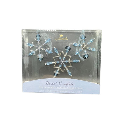 2001 Beaded Snowflakes - Blue Hallmark Ornament (Frostlight Faeries) QP1712