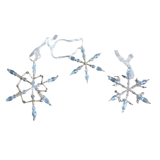 2001 Beaded Snowflakes - Blue Hallmark Ornament (Frostlight Faeries) QP1712 Image1