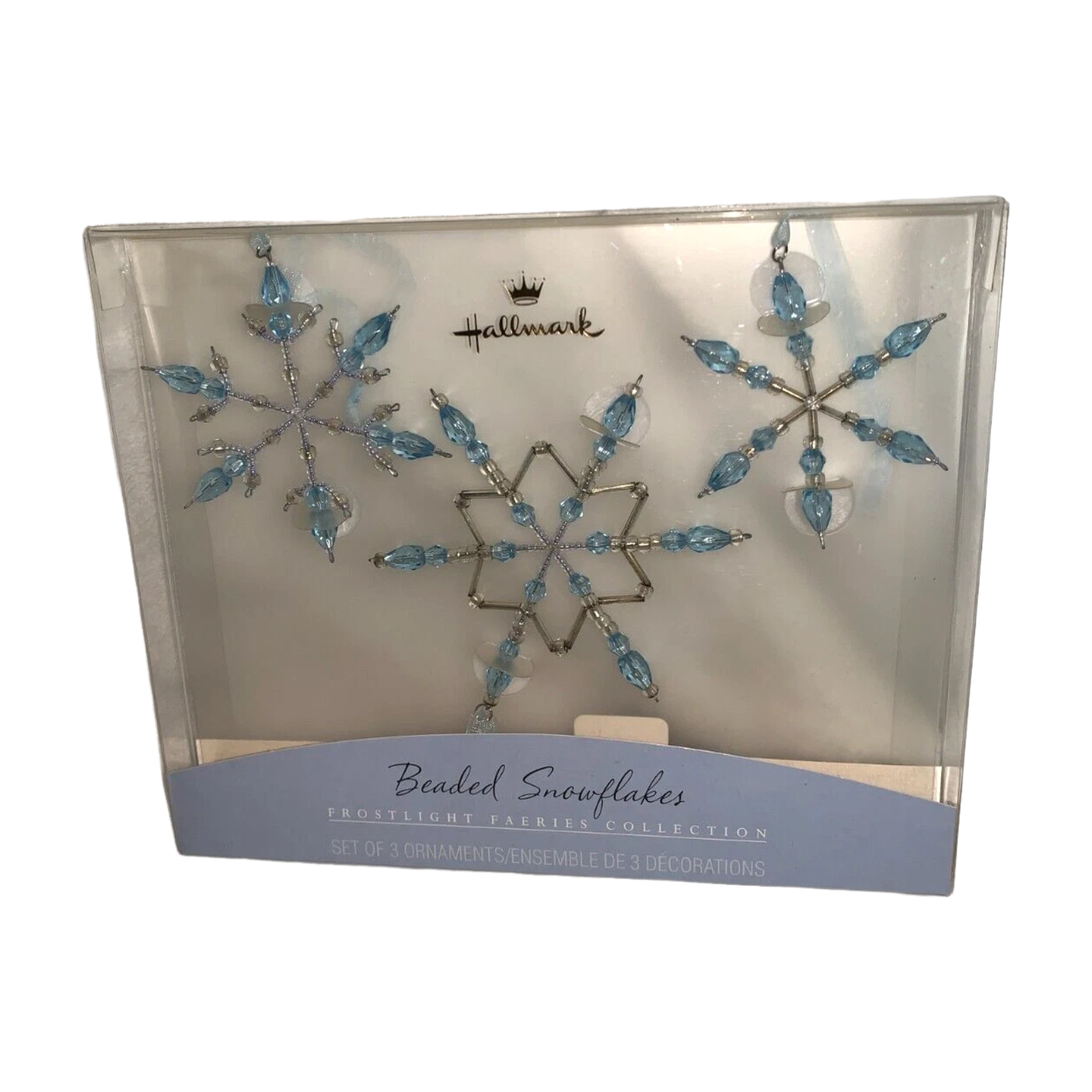 2001 Beaded Snowflakes - Blue Hallmark Ornament (Frostlight Faeries) QP1712 Image2