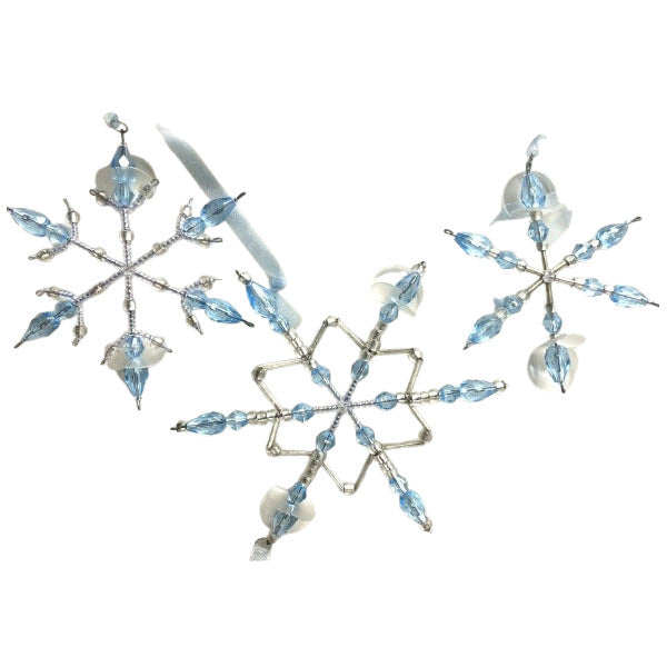 2001 Beaded Snowflakes - Blue Hallmark Ornament (Frostlight Faeries) QP1712