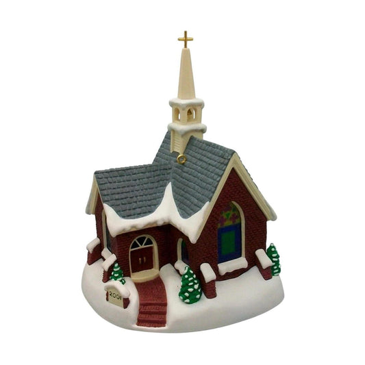 2001 Brick Church Hallmark Ornament (Candlelight Services) QLX7552 Image1