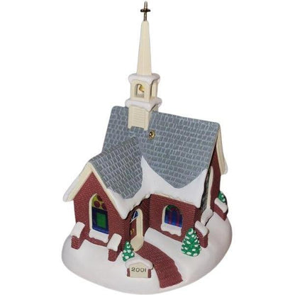 2001 Brick Church Hallmark Ornament (Candlelight Services) QLX7552