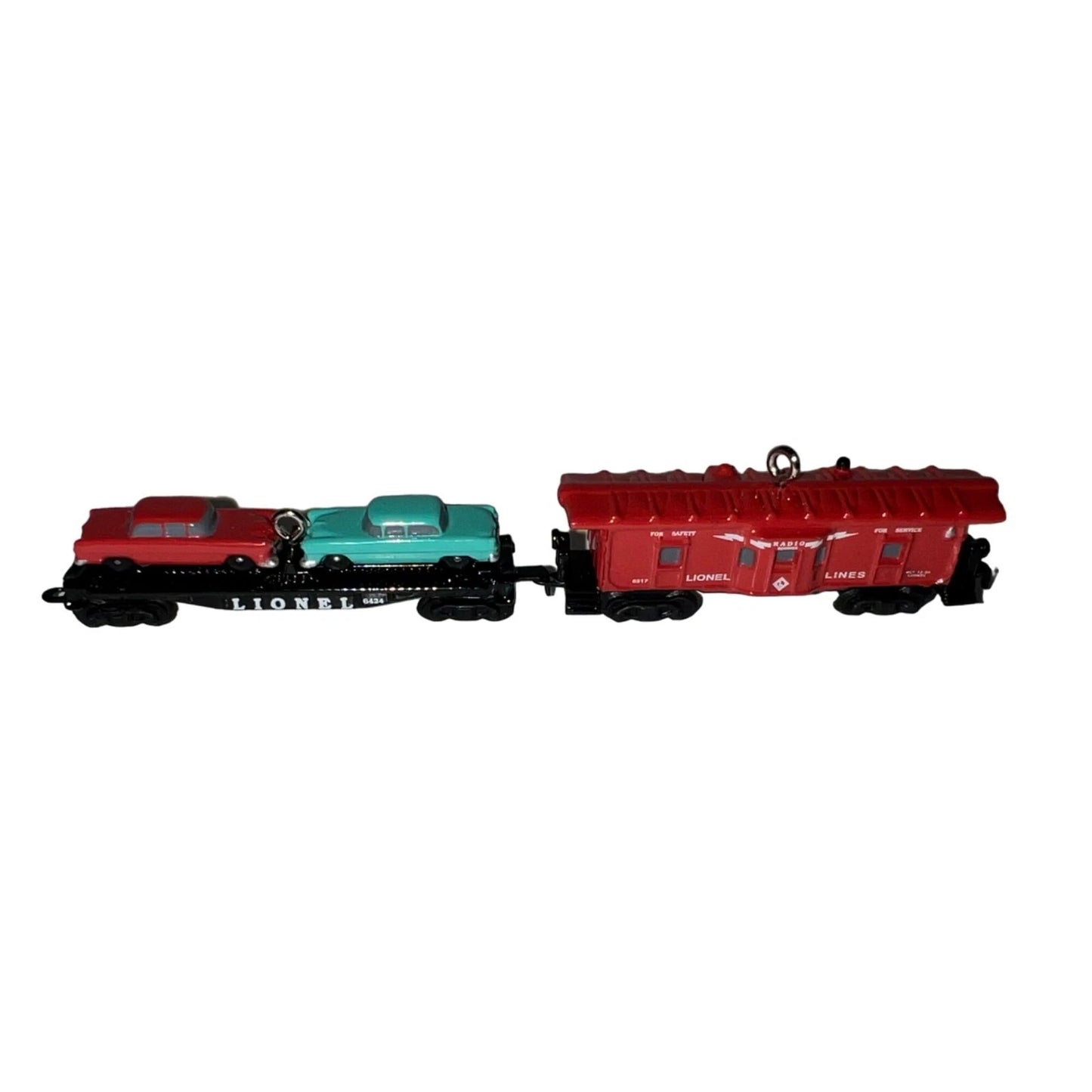 2001 Car Carrier and Caboose Hallmark Ornament (Lionel) QXM5265