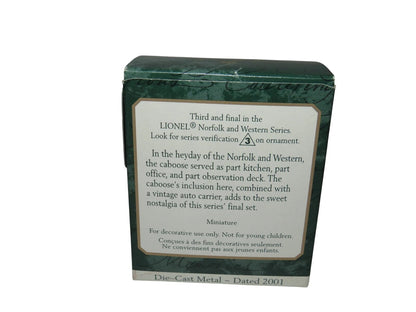 2001 Car Carrier and Caboose Hallmark Ornament (Lionel) QXM5265