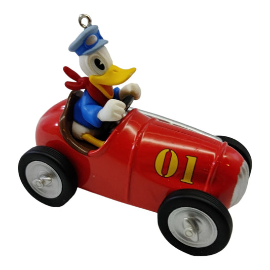 2001 Donald Goes Motoring Hallmark Ornament (Mickey & Co) QXD4122 Image1