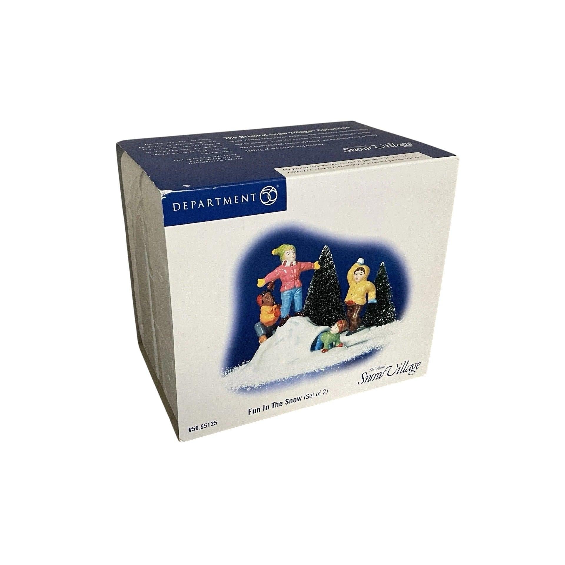 2001 Fun in the Snow Set of 2 – The Original Snow Village Department 56 #55125 Image2