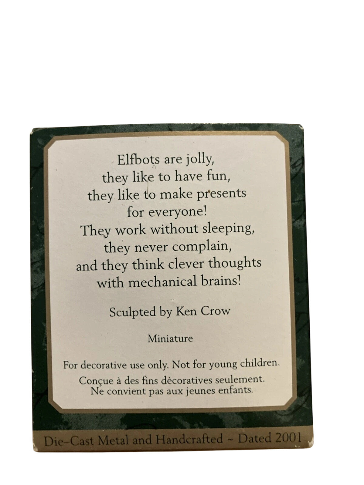 2001 Gearing Up for Christmas Hallmark Ornament (Robot) QXM5352