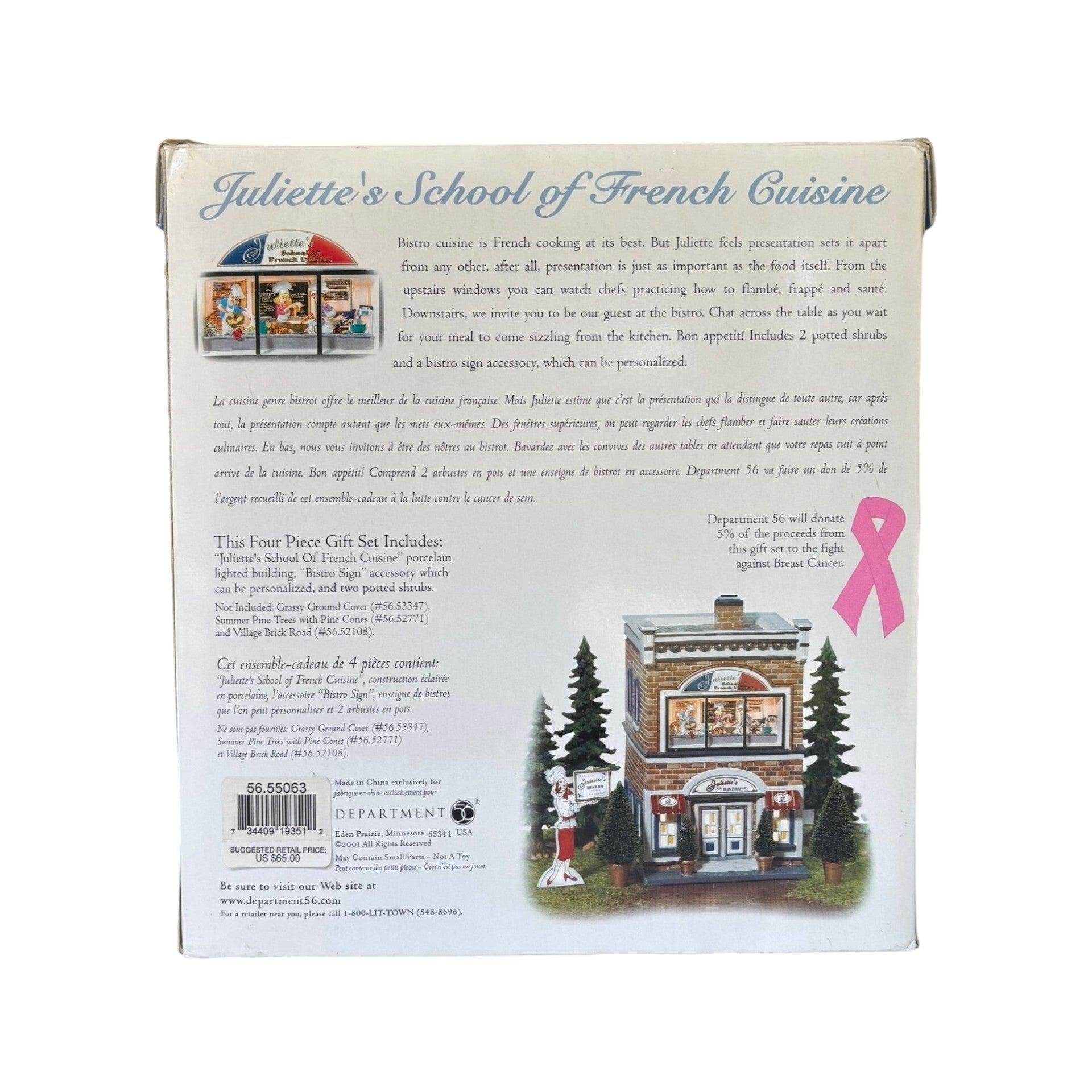 2001 Juliette’s School of French Cuisine – The Original Snow Village Department 56 #55063 Image7