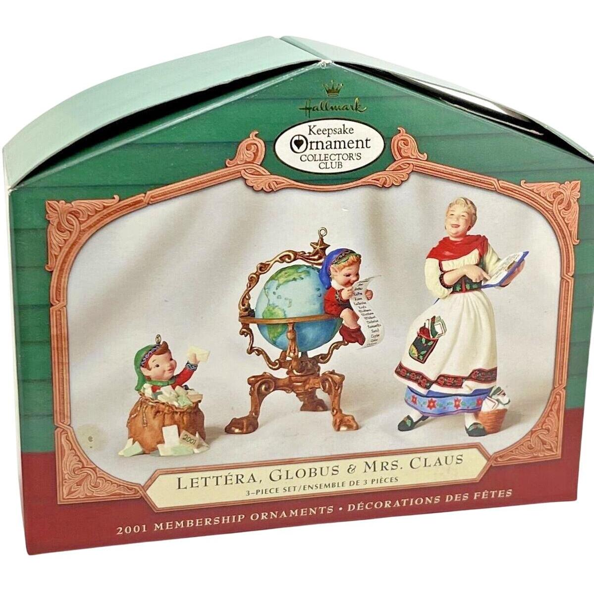 2001 Lettera, Mrs. Claus, & Globus Hallmark Ornament (The Night Before Christmas) QC2001