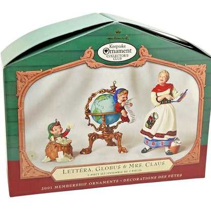 2001 Lettera, Mrs. Claus, & Globus Hallmark Ornament (The Night Before Christmas) QC2001
