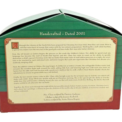 2001 Lettera, Mrs. Claus, & Globus Hallmark Ornament (The Night Before Christmas) QC2001