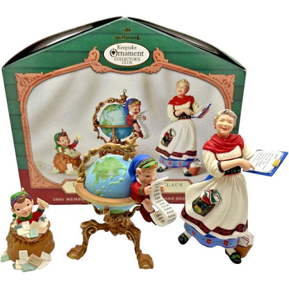 2001 Lettera, Mrs. Claus, & Globus Hallmark Ornament (The Night Before Christmas) QC2001