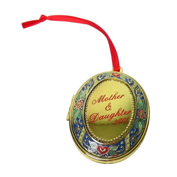 2001 Mother and Daughter Locket Hallmark Ornament (Photo Holder) QX6962