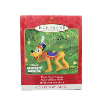 2001 Pluto Plays Triangle Hallmark Ornament (Mickey's Holiday Parade) QXD4112