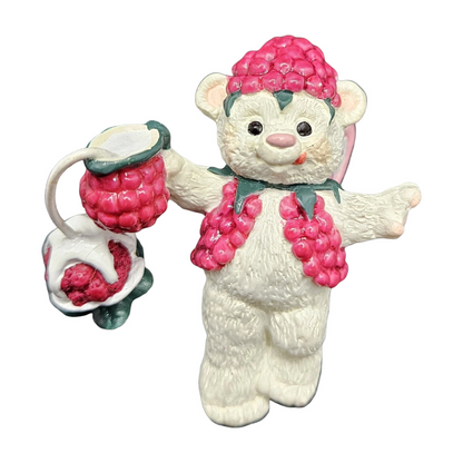 2001 Raspberry Hallmark Ornament (Fairy Berry Bears) QEO8565 Image1