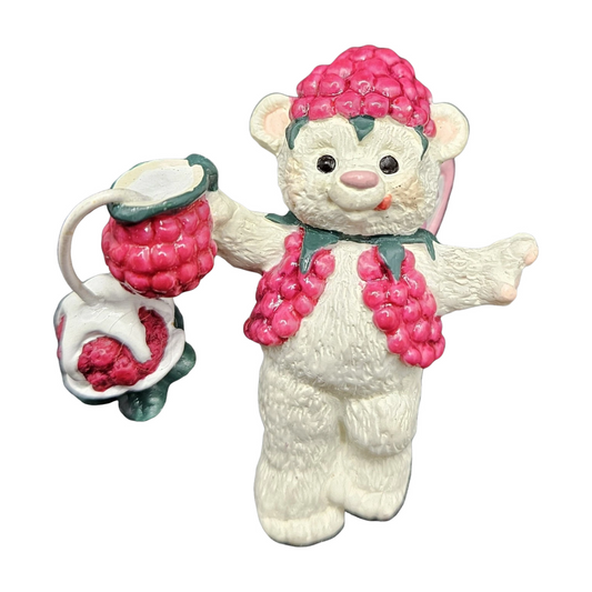 2001 Raspberry Hallmark Ornament (Fairy Berry Bears) QEO8565 Image1