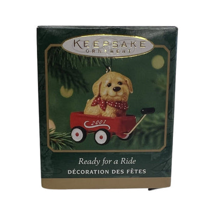 2001 Ready for a Ride Hallmark Ornament (Puppy) QXM5302