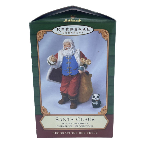 2001 Santa Claus with Panda Bear Hallmark Ornament (The Night Before Christmas) QXI5395