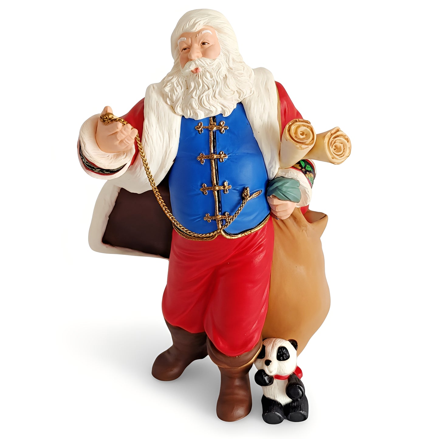 2001 Santa Claus with Panda Bear Hallmark Ornament (The Night Before Christmas) QXI5395