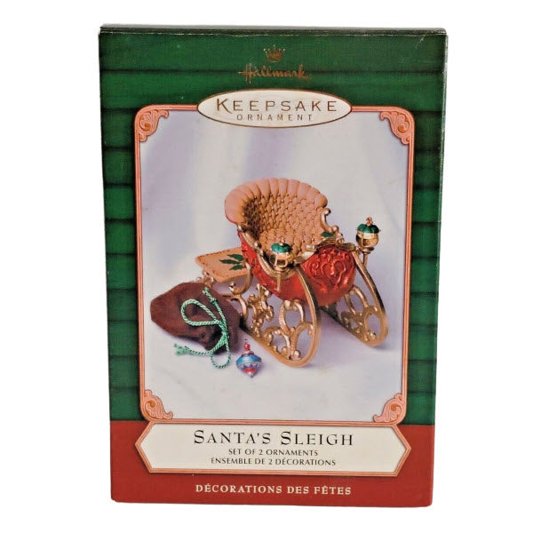 2001 Santa's Sleigh With Sack and Miniature Ornament Hallmark Ornament (The Night Before Christmas) QX8872