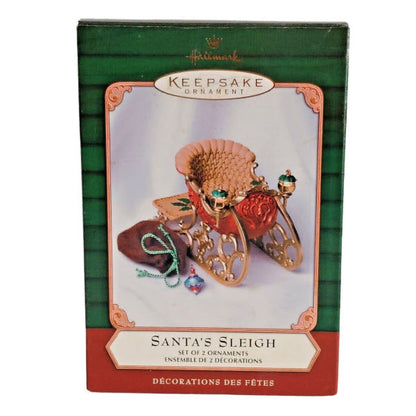 2001 Santa's Sleigh With Sack and Miniature Ornament Hallmark Ornament (The Night Before Christmas) QX8872