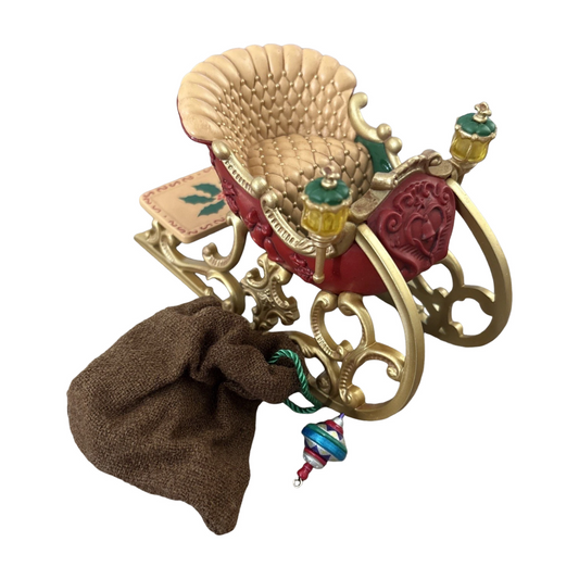 2001 Santa's Sleigh With Sack and Miniature Ornament Hallmark Ornament (The Night Before Christmas) QX8872 Image1