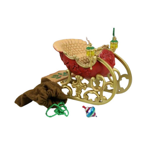 2001 Santa's Sleigh With Sack and Miniature Ornament Hallmark Ornament (The Night Before Christmas) QX8872