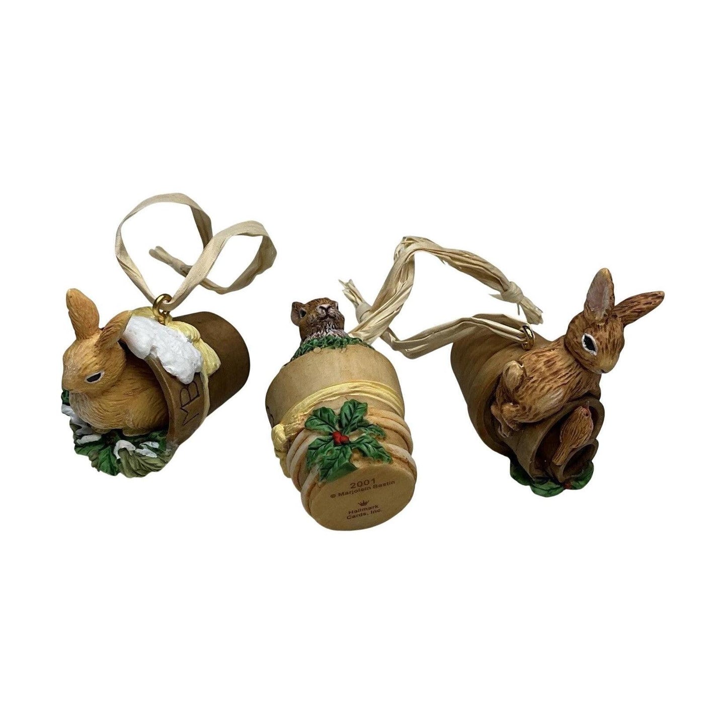 2001 Set of 3 Bunny Hallmark Ornament (Nature's Sketchbook) QGO6402 Image4