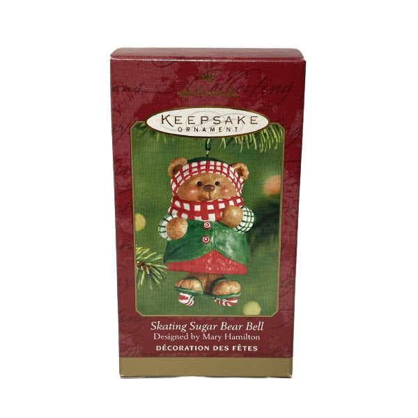 2001 Skating Sugar Bear Bell Hallmark Ornament (Bear) QX6005