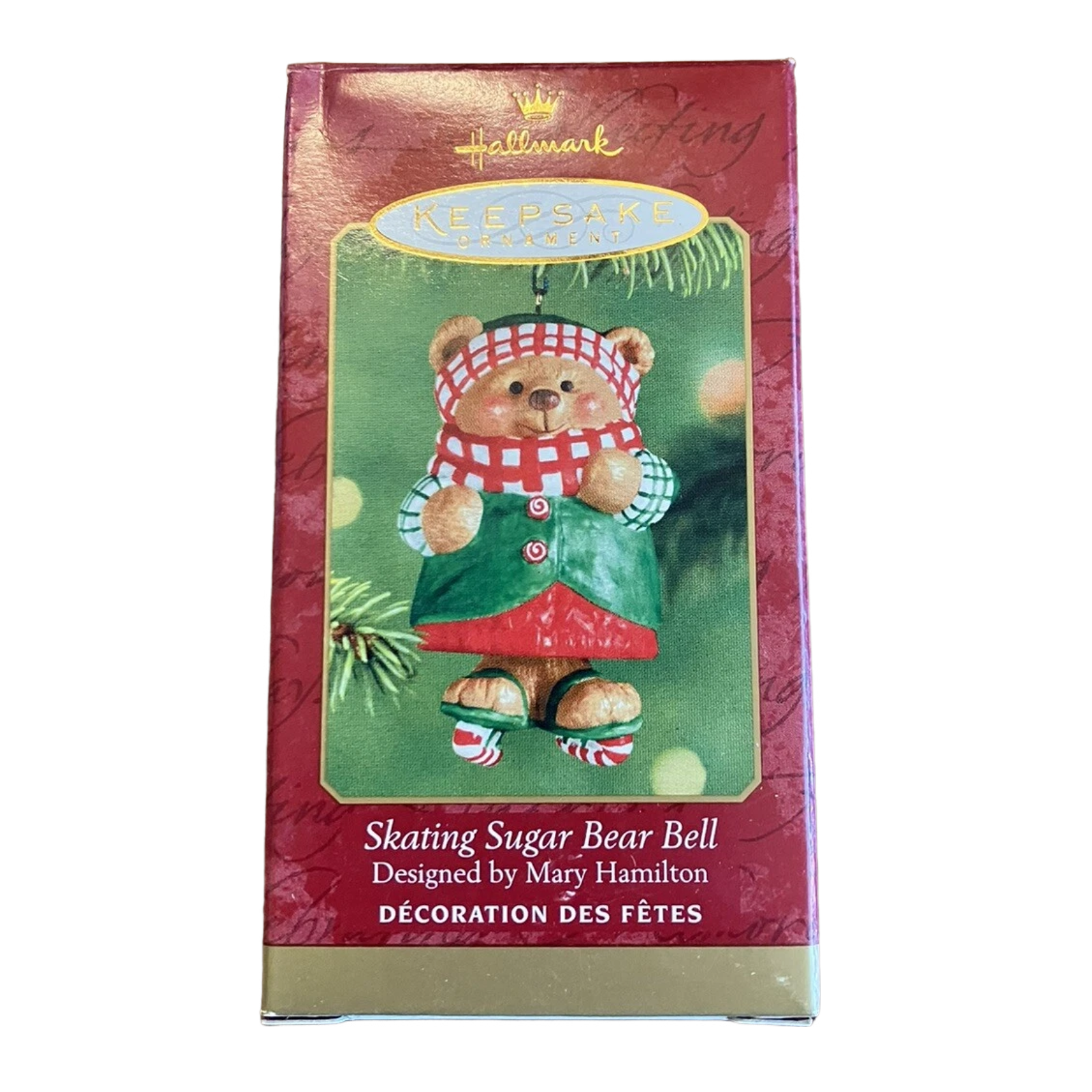 2001 Skating Sugar Bear Bell Hallmark Ornament (Bear) QX6005 Image2