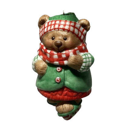 2001 Skating Sugar Bear Bell Hallmark Ornament (Bear) QX6005
