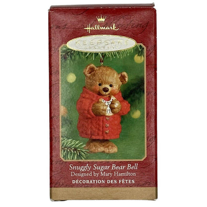 2001 Snuggly Sugar Bear Bell Hallmark Ornament (Teddy Bear) QX8922