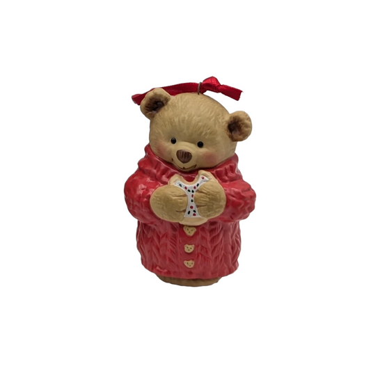 2001 Snuggly Sugar Bear Bell Hallmark Ornament (Teddy Bear) QX8922 Image1