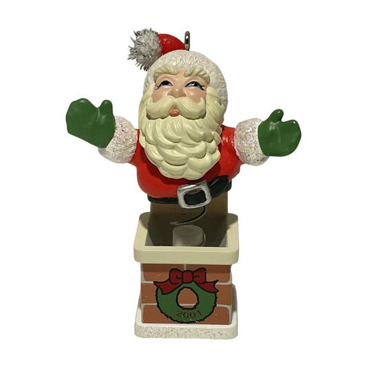 2001 Springing Santa Hallmark Ornament (Santa Claus) QX8085 Image1