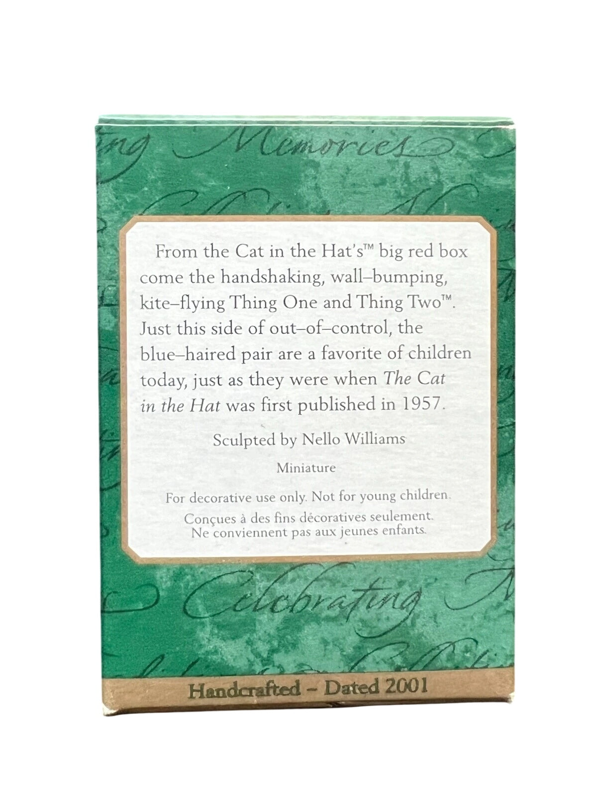 2001 Thing One and Thing Two Hallmark Ornament (Dr. Seuss) QXM5315