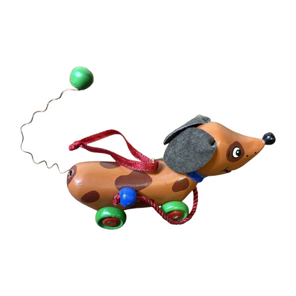 2001 Waggles Hallmark Ornament (Wooden Pull Toys) QX8945 Image1