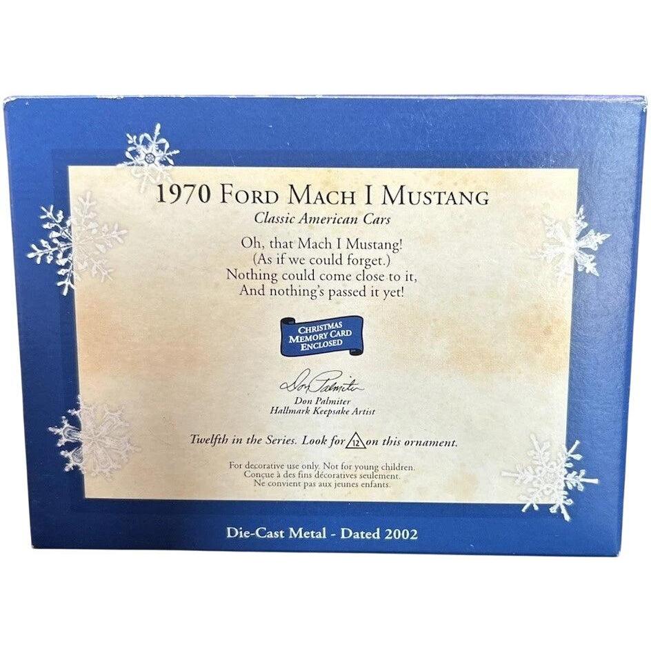 2002 Hallmark Ornament (1970) Ford Mach I Mustang Hallmark Ornament (Classics American Cars) QX8073