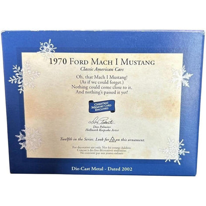 2002 Hallmark Ornament (1970) Ford Mach I Mustang Hallmark Ornament (Classics American Cars) QX8073