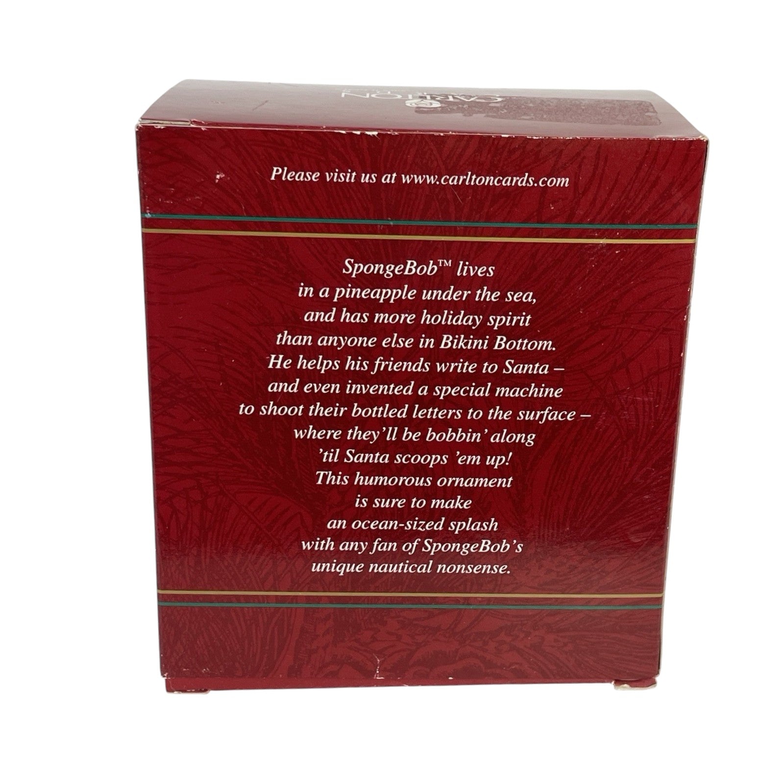 2002 SpongeBob's Christmas Carlton Cards Ornaments (Spongebob SquarePants) CXOR-085G