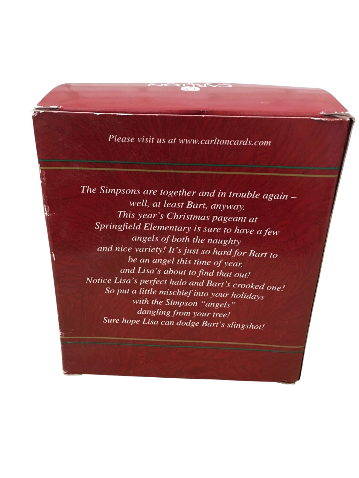 2002 Springfield Elementary Presents... "A The Simpsons Christmas" Carlton Cards Ornaments (The Simpsons) by Carlton Cards CXOR-058G