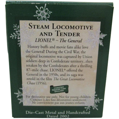 2002 Steam Locomotive & Tender Hallmark Ornament (Lionel) QXM4366