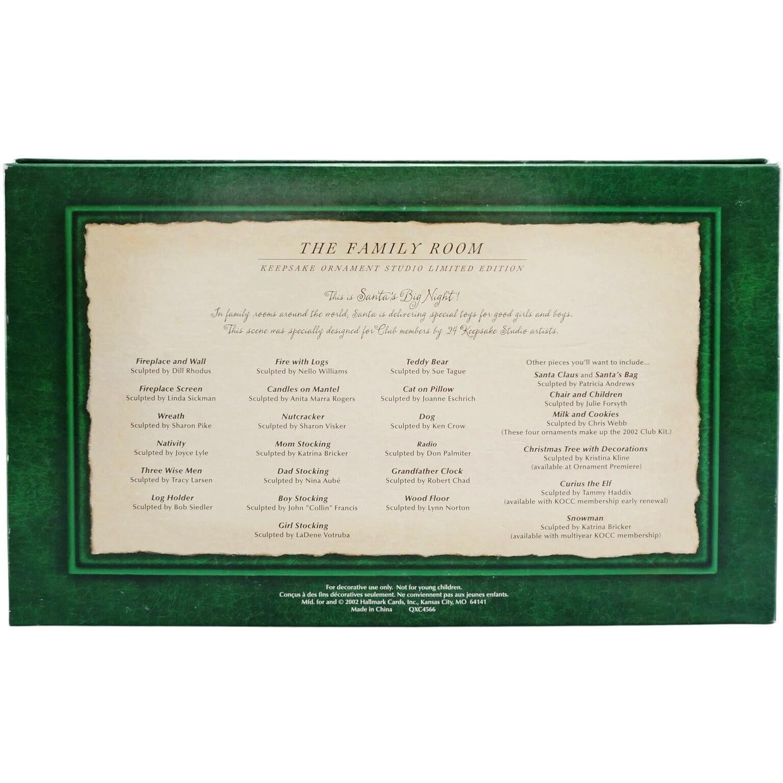 2002 The Family Room Hallmark Ornament (Santa's Big Night) QXC4566