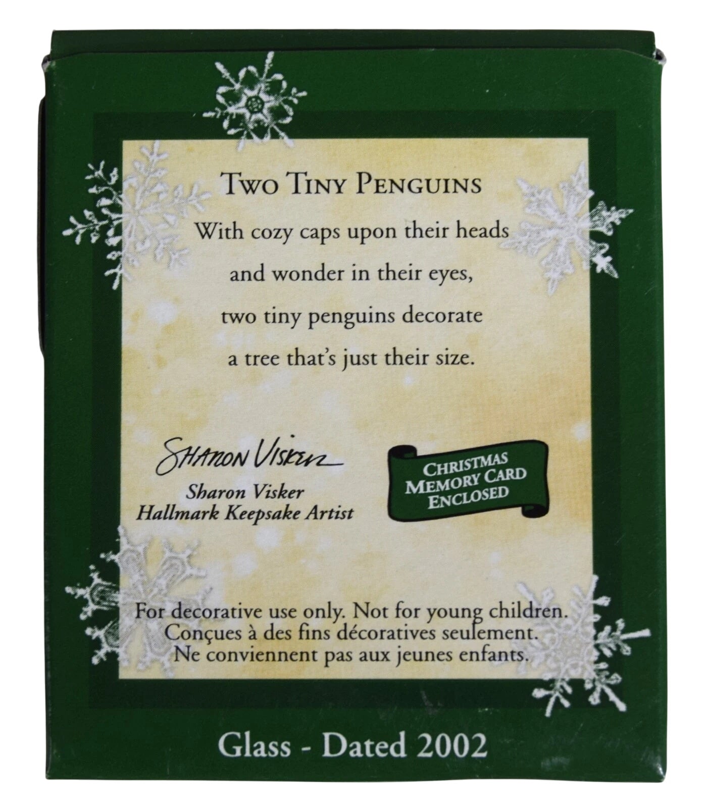 2002 Two Tiny Penguins Hallmark Ornament (Penguins) QXM4413