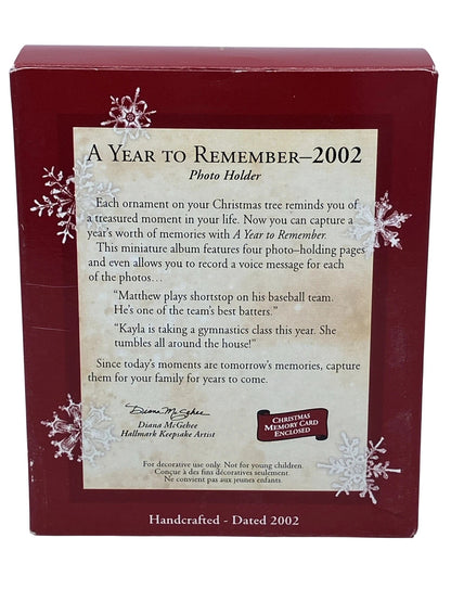 2002 A Year to Remember 2002 Hallmark Ornament (Photo Holder) QX2813