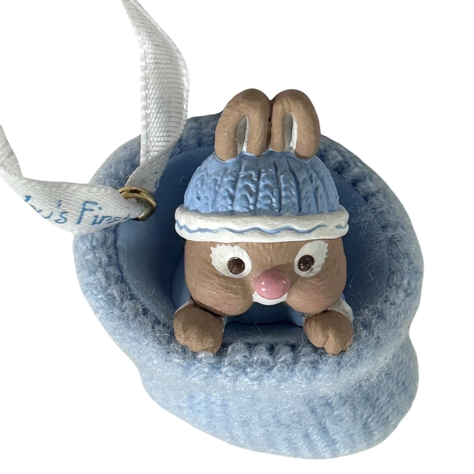 2002 Baby's First - Blue Bootie Hallmark Ornament (Baby's First Christmas) QX8596