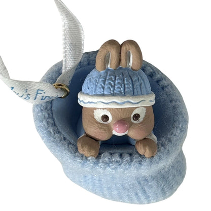 2002 Baby's First - Blue Bootie Hallmark Ornament (Baby's First Christmas) QX8596